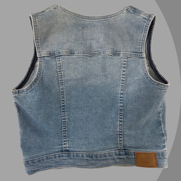 GUESS Women's Light Blue Denim Vest, Size Small - Picture 3 of 4
